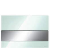 Панель змиву для унітазу TECEsquare 9240805 подвійна скло м'ятно-зелене кнопки хром глянцевий