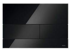 Панель змиву для унітазу TECEsquare 9240809 подвійна скло чорне кнопки чорні