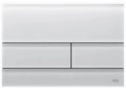 9240824 TECEsquare Панель подвійного змиву для унітазу, скло біле, клавіші скло біле, матова