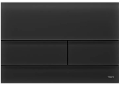 9240825 TECEsquare Панель подвійного змиву для унітазу, скло чорне, клавіші скло чорне, матова
