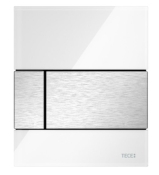 Панель змиву для пісуару TECEsquare 9242801 з картриджем біле скло клавіші нержавіюча сталь