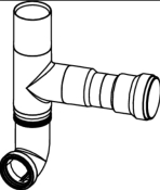 9820579 Відвід вентиляційний DN50 зливної труби модуля ТЕСЕ, правий 90°