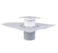 STY-600-112-52 Трап з вертикальним випуском, з надставкою та решіткою з нержавіючої сталі 150х150, ø