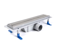 STY-B-40 Душовий канал з полірованою решіткою 400 мм "Бейсик" із "сухим" сифоном