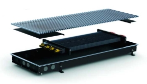 Конвектор внутрішньопідлоговий Carrera M2 Black 380x65 з декоративним куточком