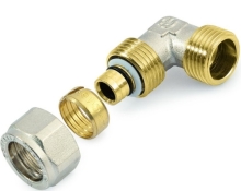 Кутник із зовнішньою різьбою General Fittings 16мм