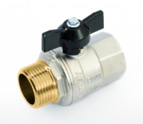 Кран шаровий повнопрохідний з метеликом ВЗ